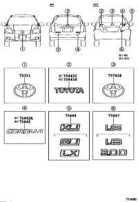 7544712070-PLATE, LUGGAGE COMPARTMENT DOOR NAME, NO.7
