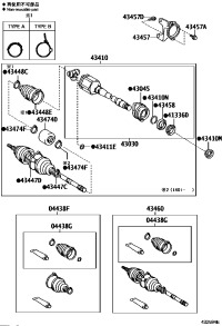 4341058020-SHAFT ASSY, FR