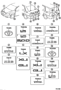 7544112760-PLATE, LUGGAGE COMPARTMENT DOOR NAME, NO.1