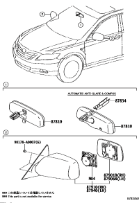 8793106190-MIRROR SUB-ASSY, OUTER REAR VIEW, RH