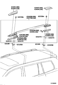 6349148020-COVER, ROOF RACK LEG, FRONT RH