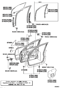 6810133070-GLASS SUB-ASSY, FRONT DOOR, RH