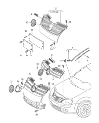 1K0853651A-GRILLE RADIATOR
