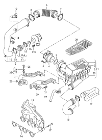 1K0129654AA-RADIATOR HOSE W124/E200/E220