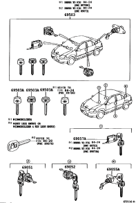6905212600-CYLINDER & KEY SET, DOOR LOCK, LH