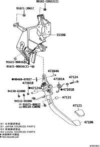 551060S010-SUPPORT SUB-ASSY, BRAKE PEDAL