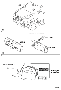 879100K421-MIRROR ASSY, OUTER REAR VIEW, RH