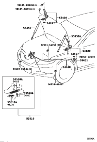 5351033270-LOCK ASSY, HOOD