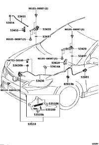 5341021090-HINGE ASSY, HOOD, RH