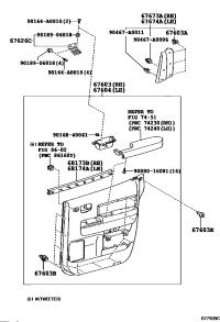 676300C410C1-BOARD SUB-ASSY, REAR DOOR TRIM, RH