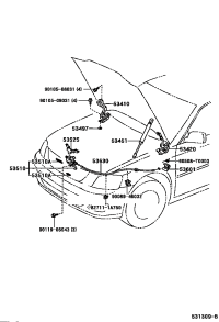 5363006070-CABLE ASSY, HOOD