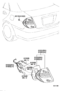 8155106160-LENS, REAR COMBINATION LAMP, RH