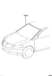 7553133090-MOULDING, WINDSHIELD, OUTER UPPER