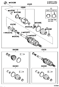 0442848131-BOOT KIT, FRONT DRIVE SHAFT, IN & OUTBOARD, LH