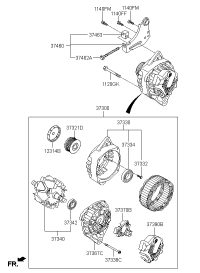 373002B910-ALTERNATOR, 12V 80A 4PK, TOYOTA