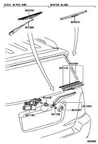 8524248020-BLADE ASSY, REAR WIPER