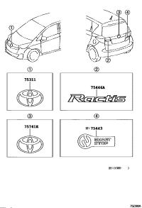 7530112400-EMBLEM SUB-ASSY, FRONT BUMPER
